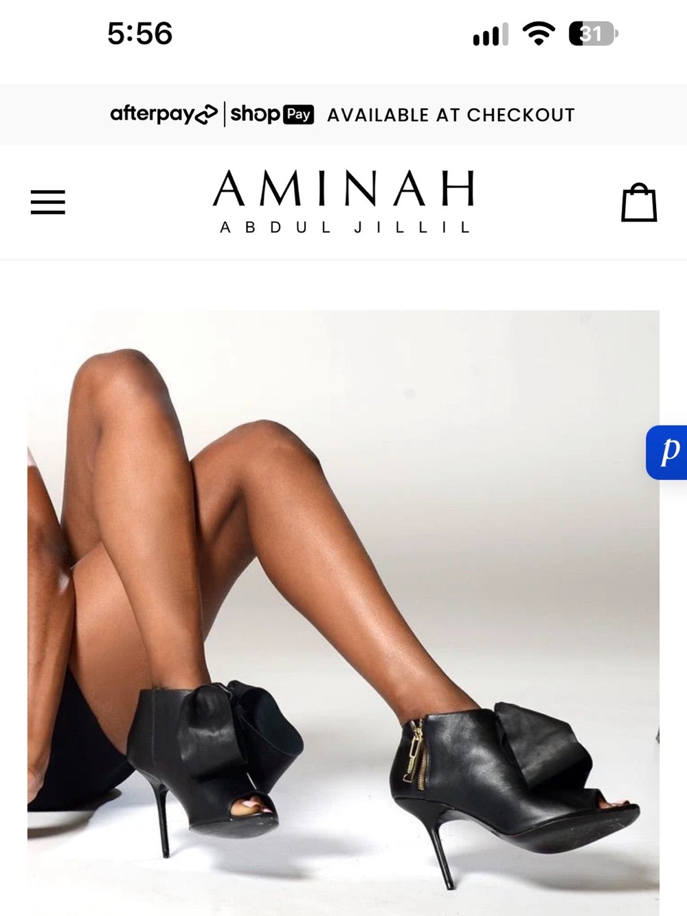 Aminah Abdul-Jillil Black Peep-Toe Stiletto Booties